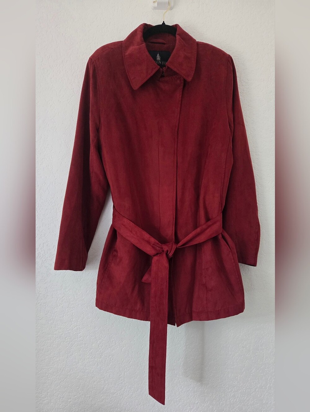 London Fog Red Belted Trench Coat